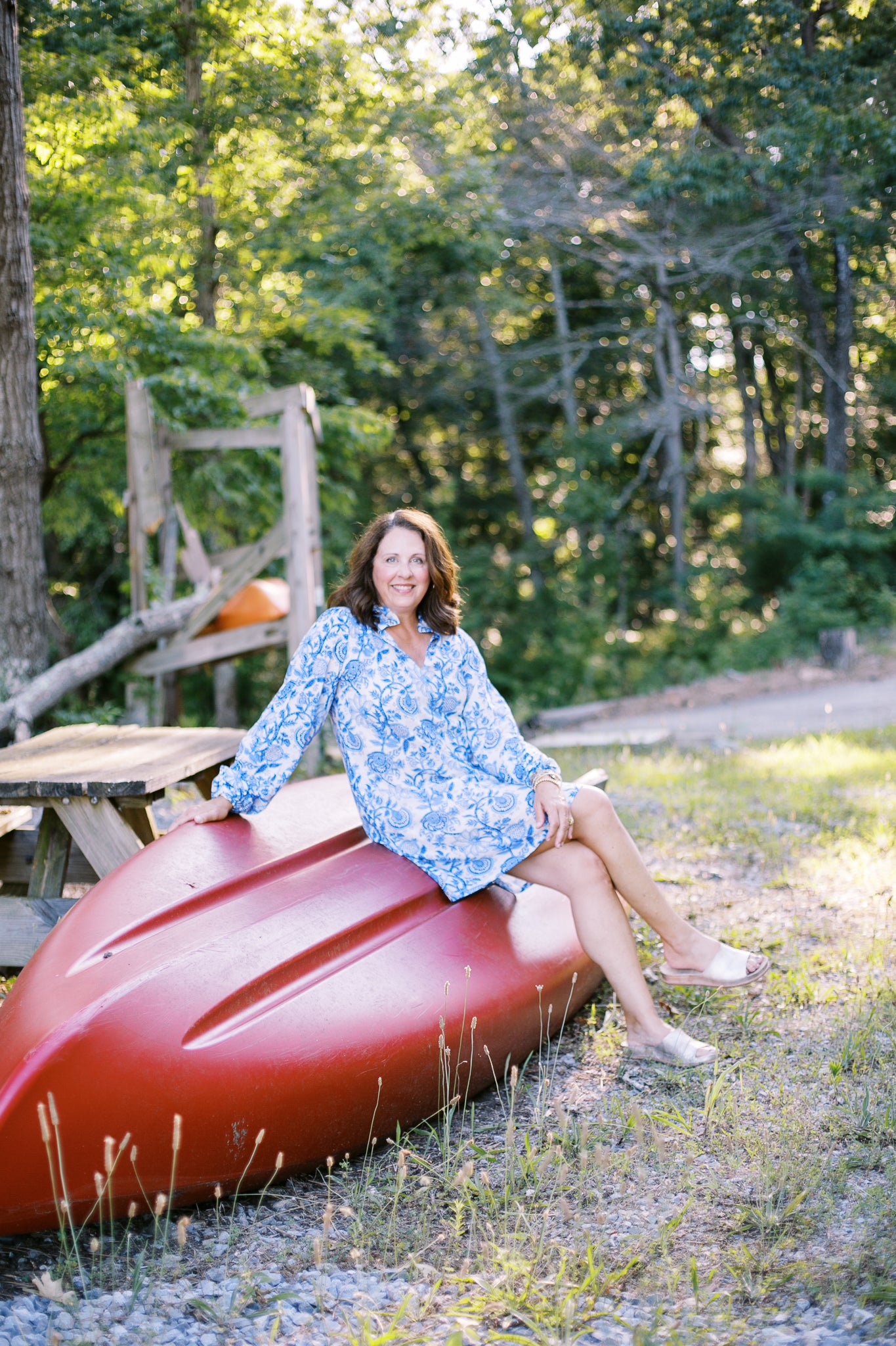 The Boat Dress in Delft Blue