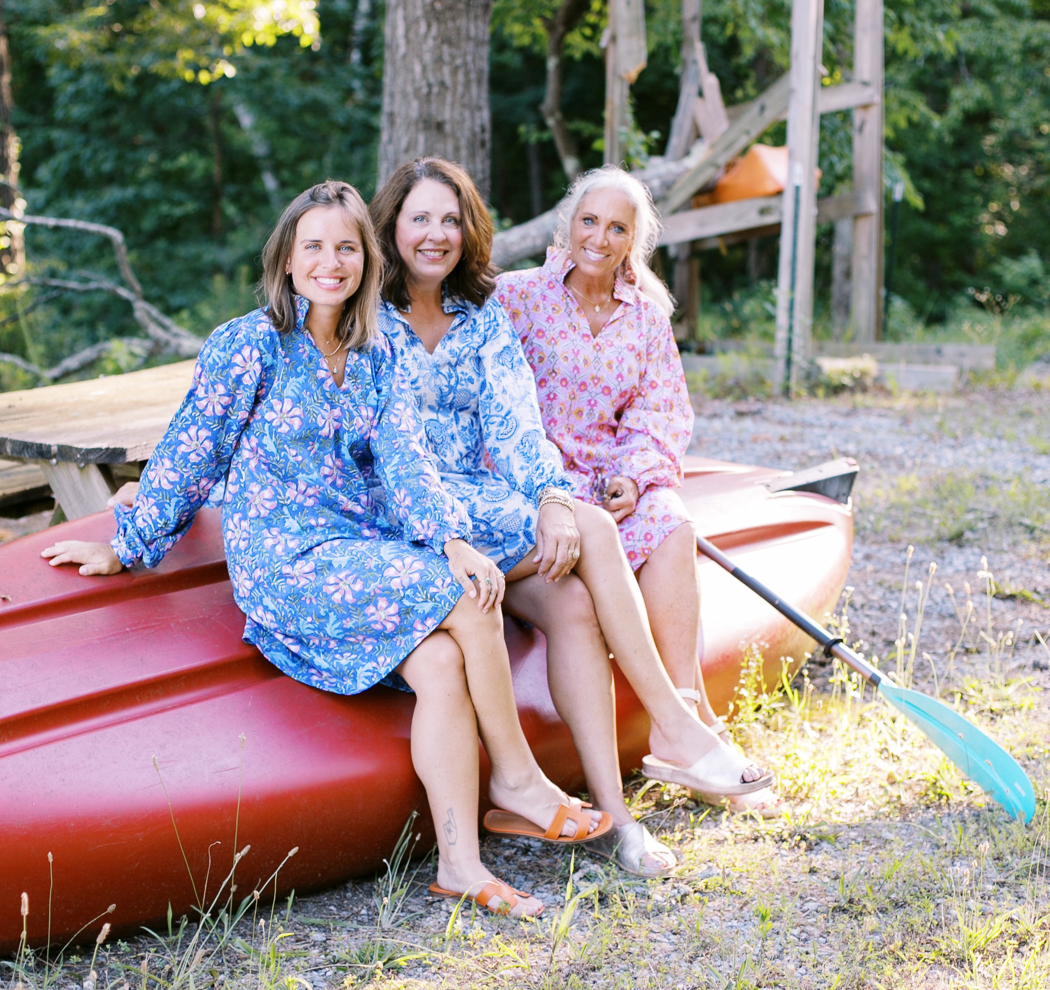 The Boat Dress in Pink Posy