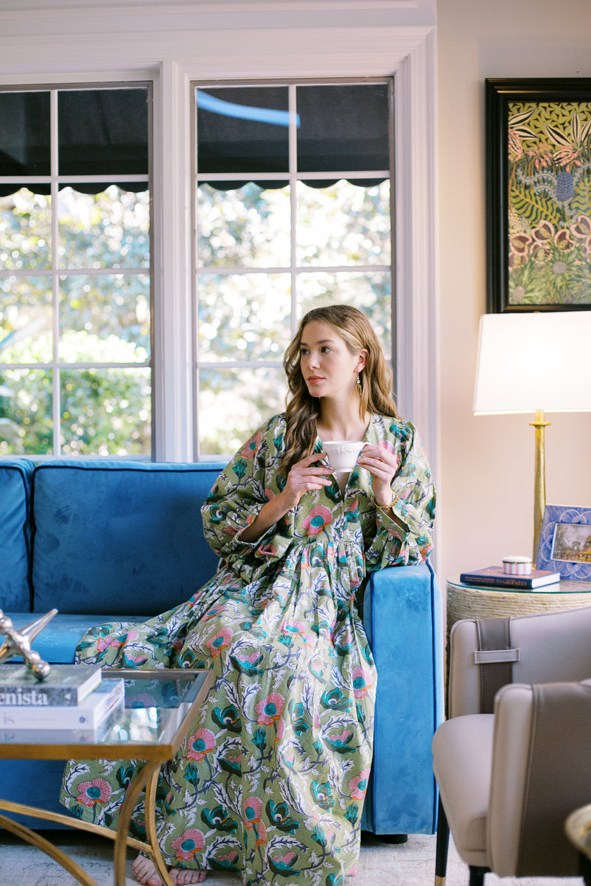 The Derby Dress in Garden Green