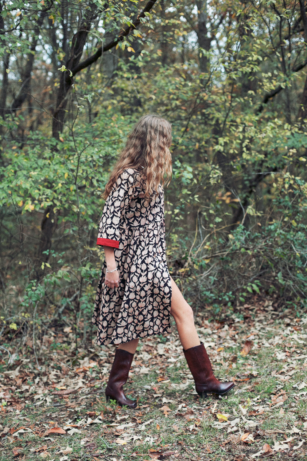 The Loretta Duster Dress in Reversible Cranberry