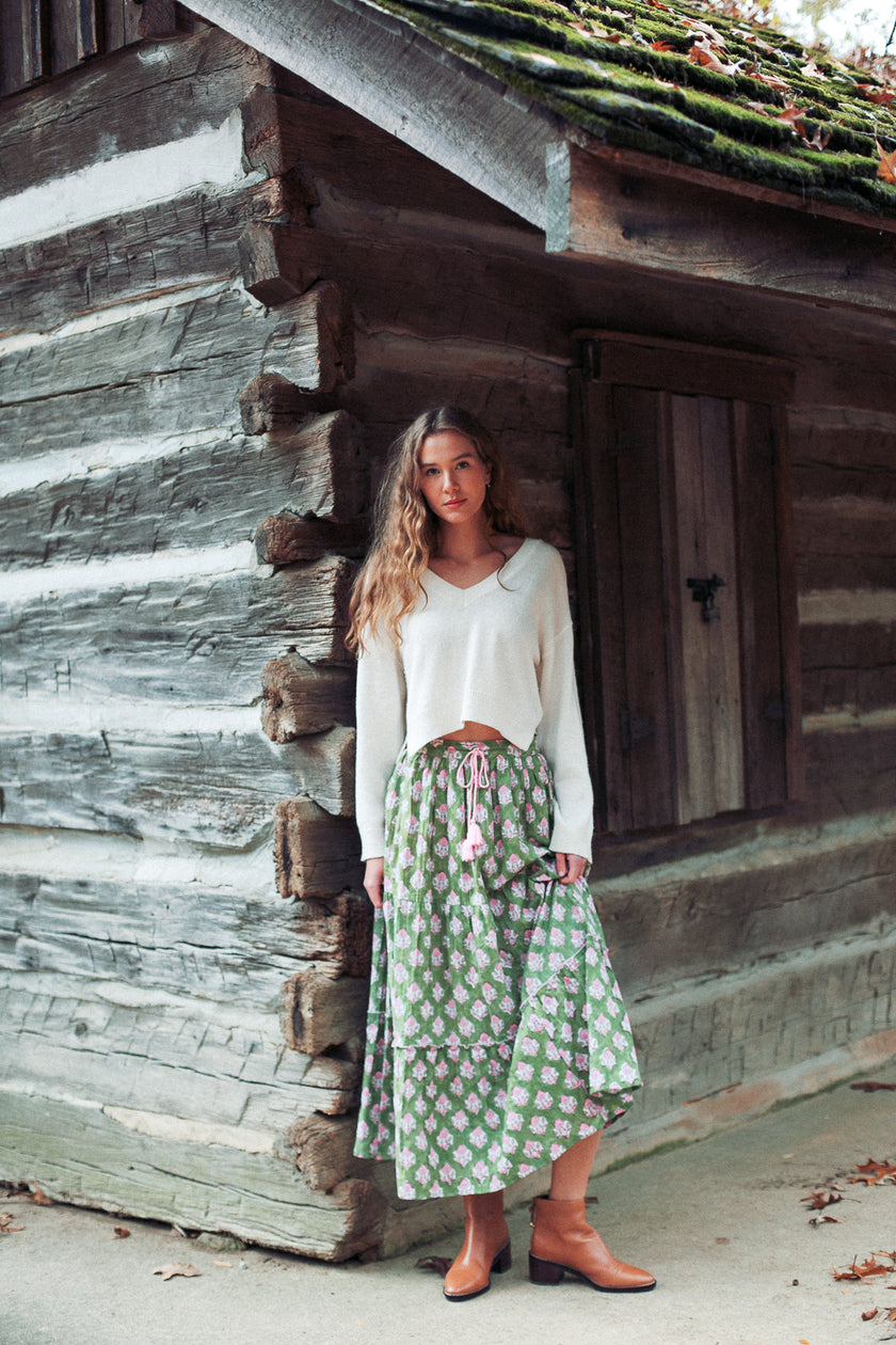 The Eden Skirt in Green Apple