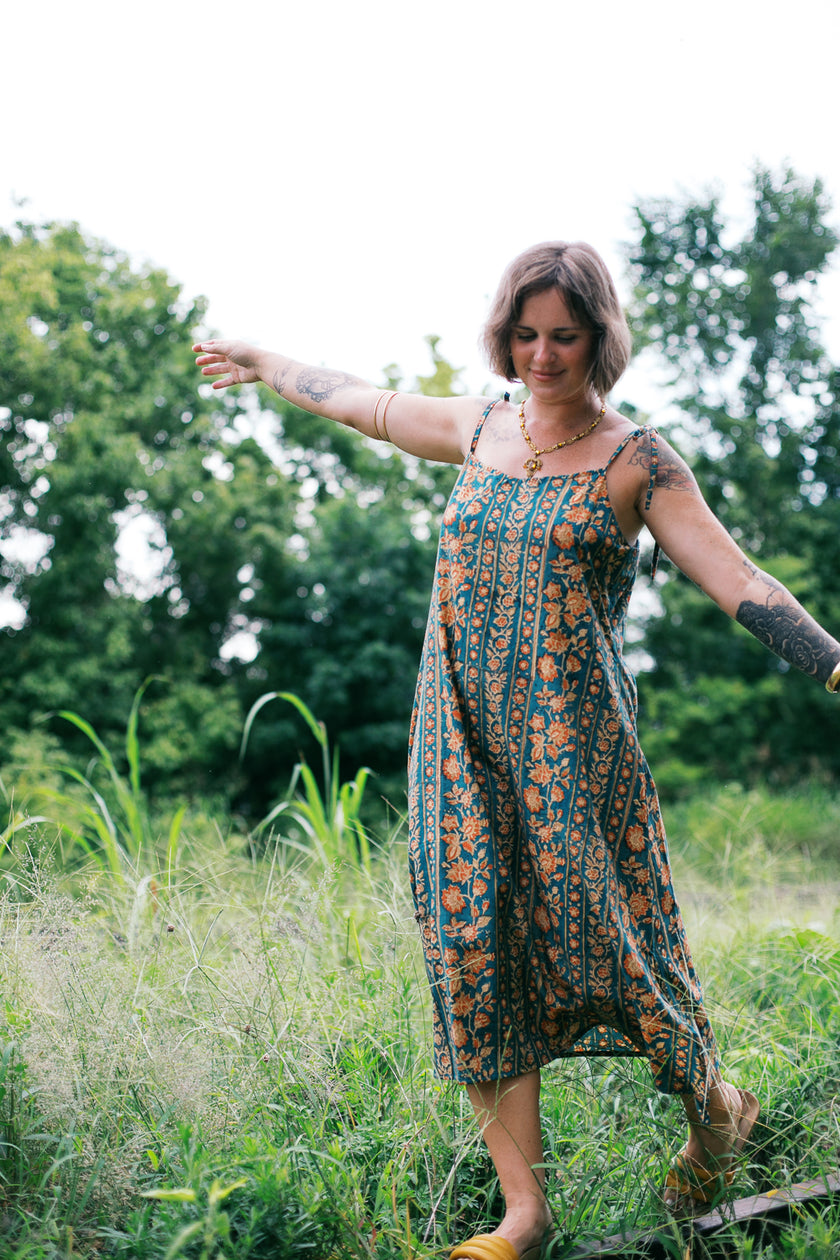 The Selene Slip Dress in Sacred Grove