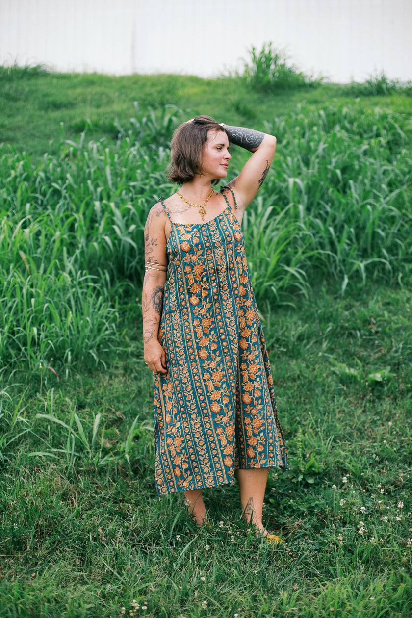 The Selene Slip Dress in Sacred Grove