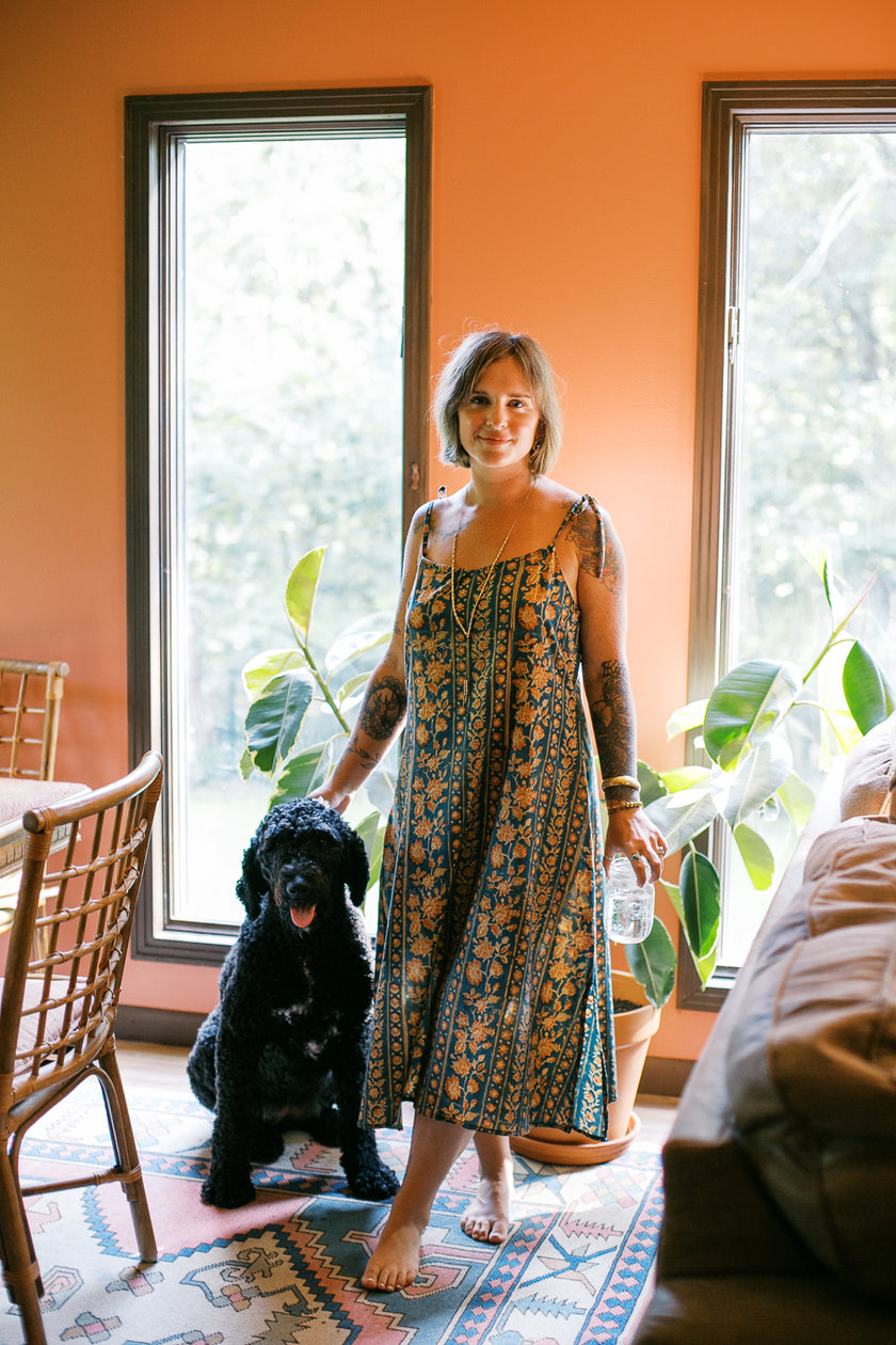 The Selene Slip Dress in Sacred Grove